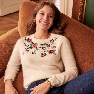 ✨New Sezane Sam embroidered wool jumper XS